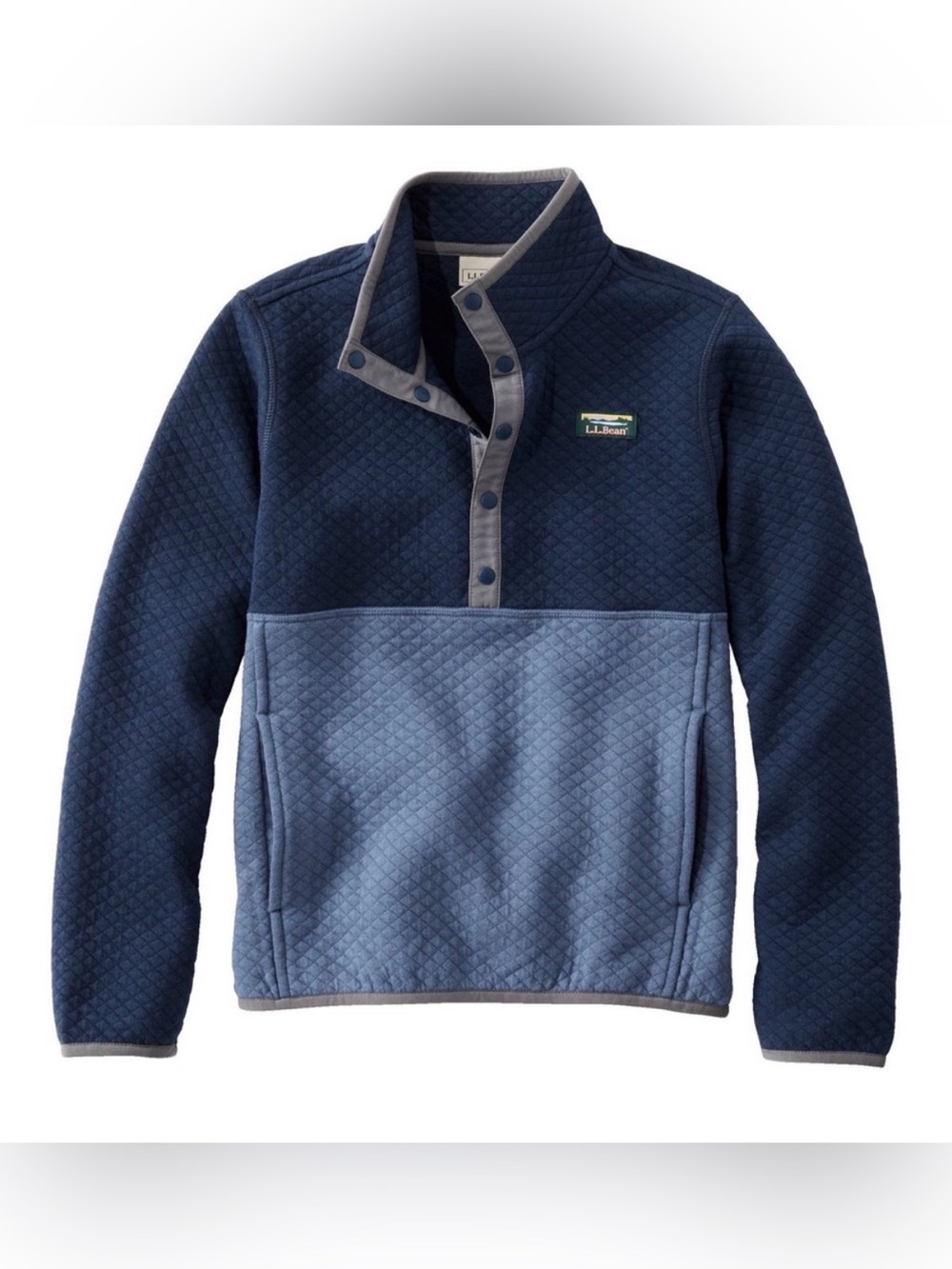 L.L. Bean kids’ Quilted Quarter-snap pullover colorblock